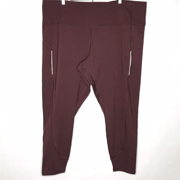 Athleta Women Size 3X Rainier Tight Leggings Burgundy Athletic Running Pants - Picture 1 of 10